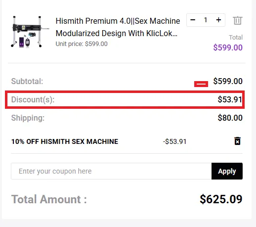 Hismith 10% off discount offer